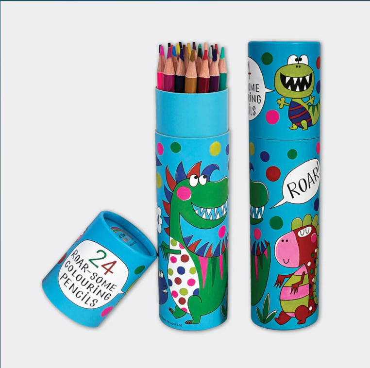 24 Dino Colouring Pencils
