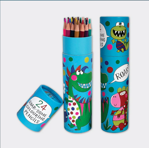 24 Dino Colouring Pencils