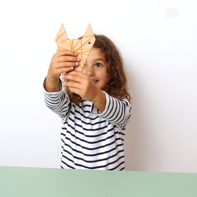 Girl playing with kids craft kit UK from My Mini Maker